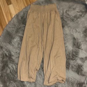 Tan flowy wide leg pants